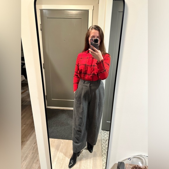 Banana Republic High-Rise Wide-Leg Italian Herringbone Pants - Picture 3 of 7